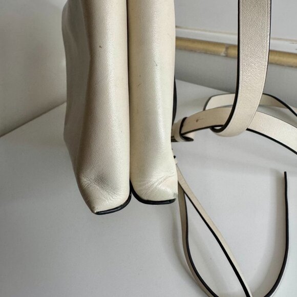 Tory Burch Crossbody Miller Bag Soft White Leather Logo Flap Crossbody Bag - Picture 4 of 5